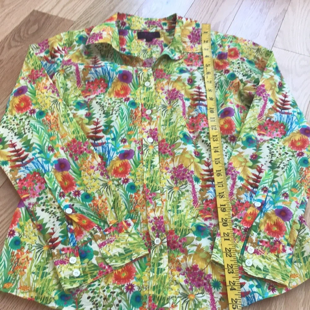 Liberty for J.Crew SZ 4,colorful floral button down shirt. - Picture 6 of 8